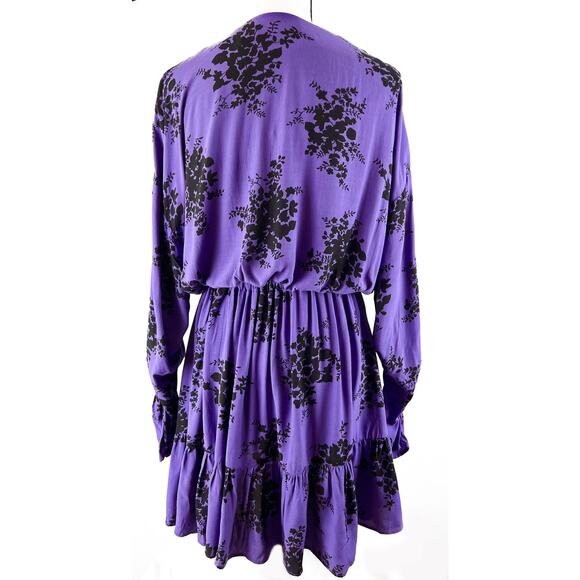ZARA Purple Floral Mini Dress Size X-Small NWT - Picture 8 of 10